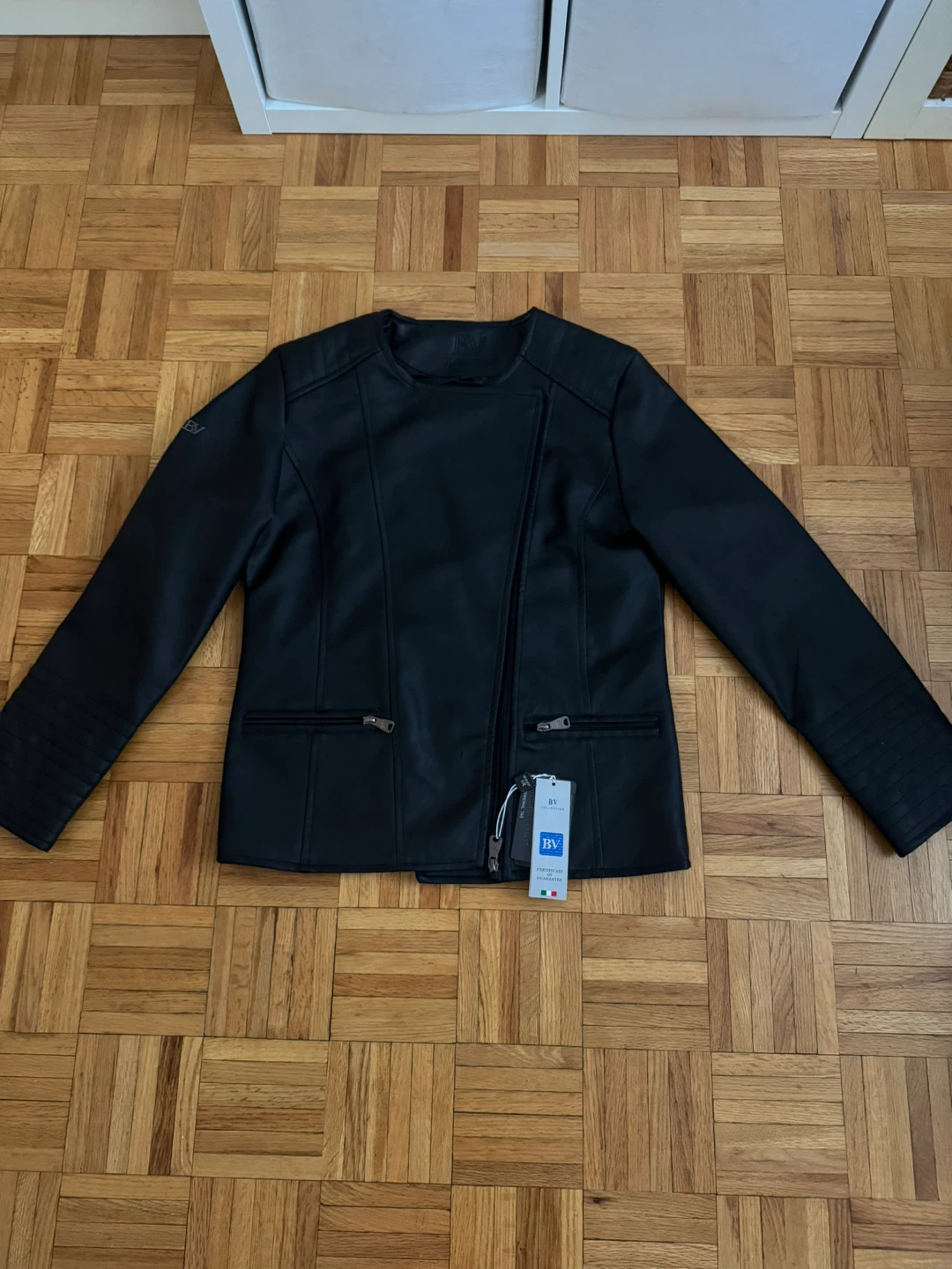 BV Collection Women’s Motorcycle Bikers Jacket - Black