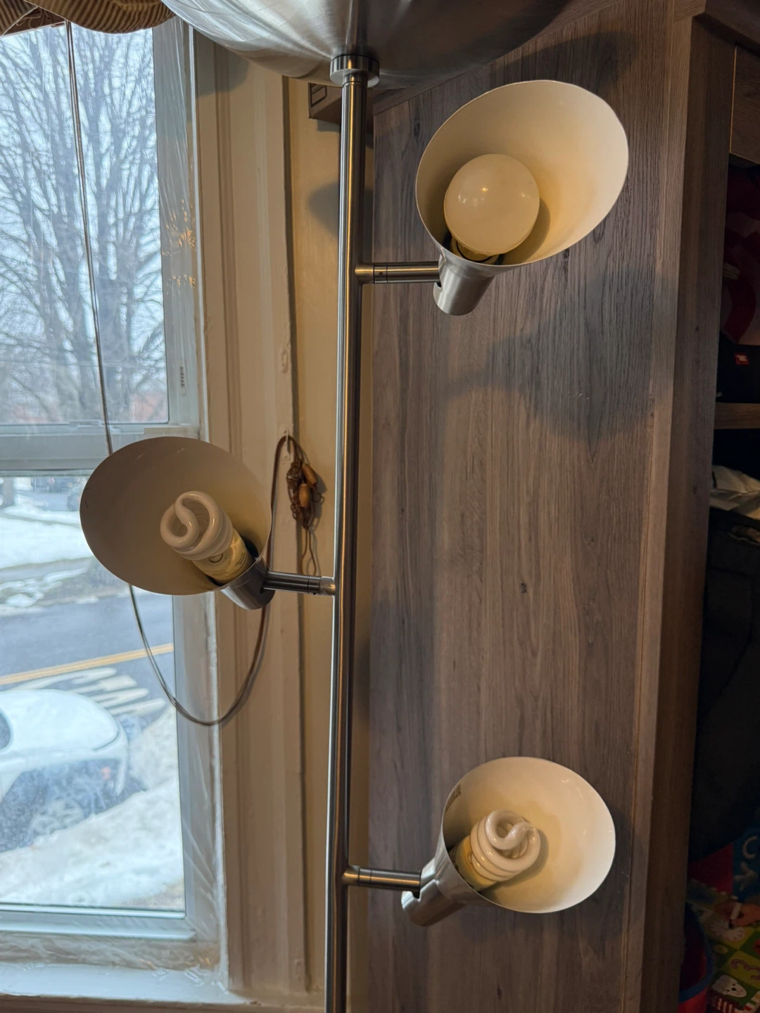 Modern Brushed Nickel 4-Light Floor Lamp with Reading Lights - photo 5