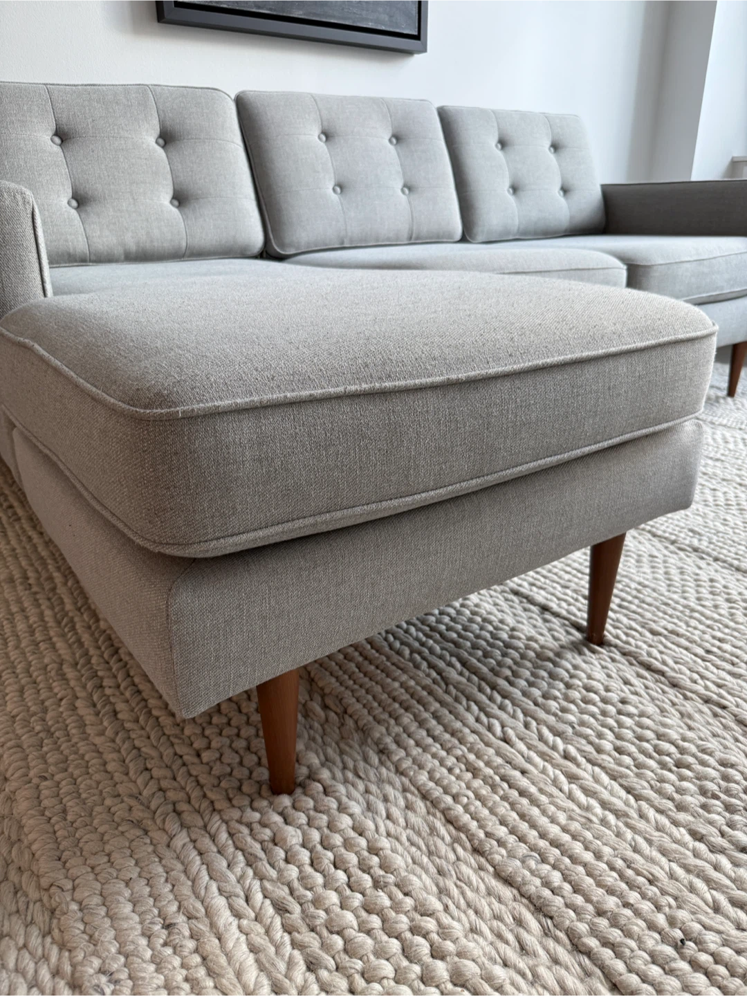 West Elm Drake Gray Sectional Sofa with Reversible Chaise - photo 4