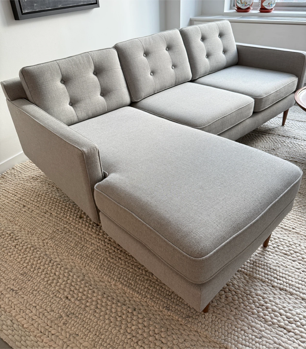 West Elm Drake Gray Sectional Sofa with Reversible Chaise - photo 2