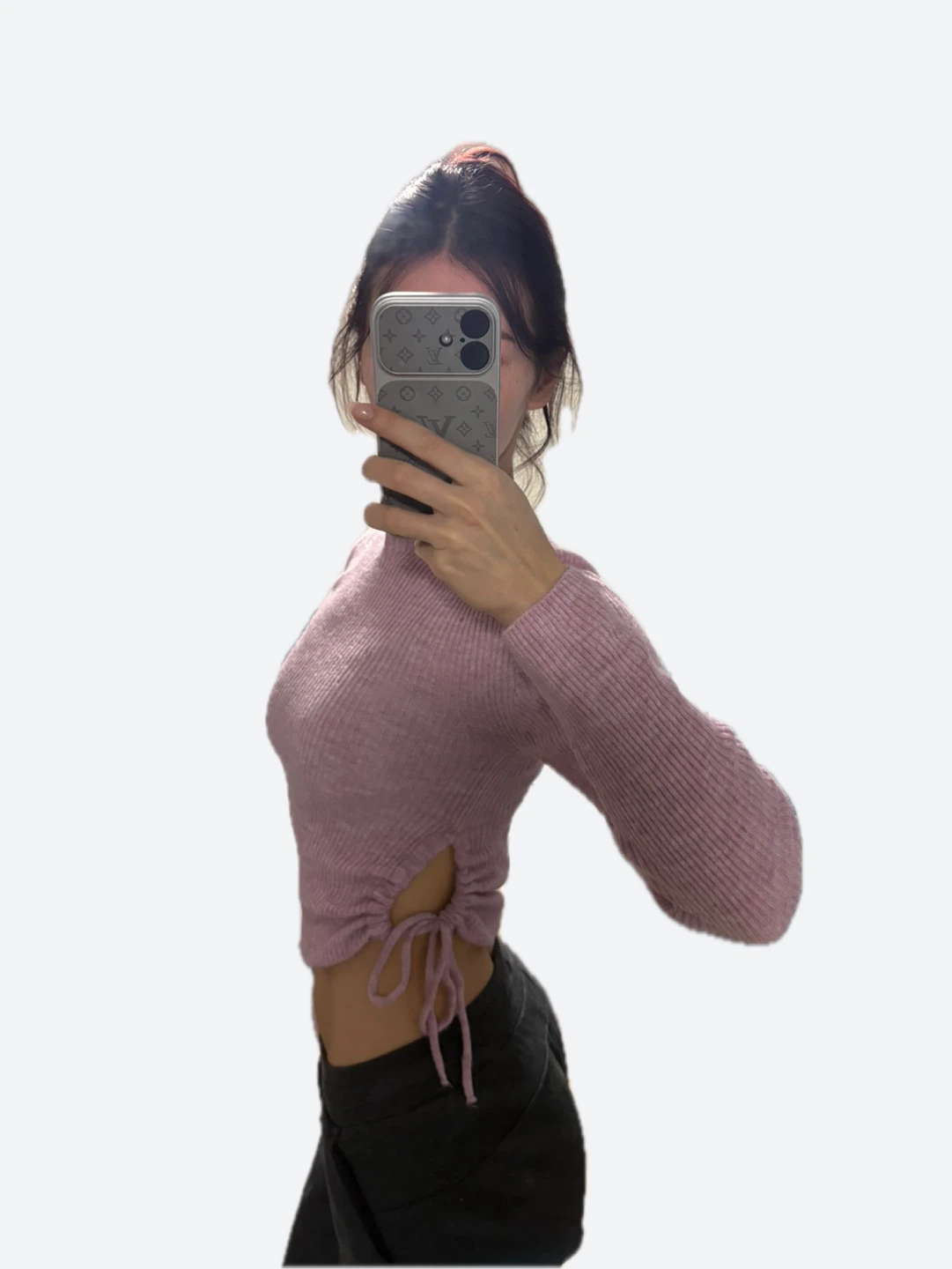 🩷 ZARA Pink Ribbed Ruched Sweater - photo 2