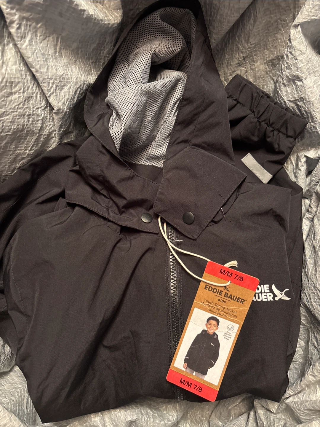 Eddie Bauer Kids Youth Spring Jacket M/M 7/8 Black