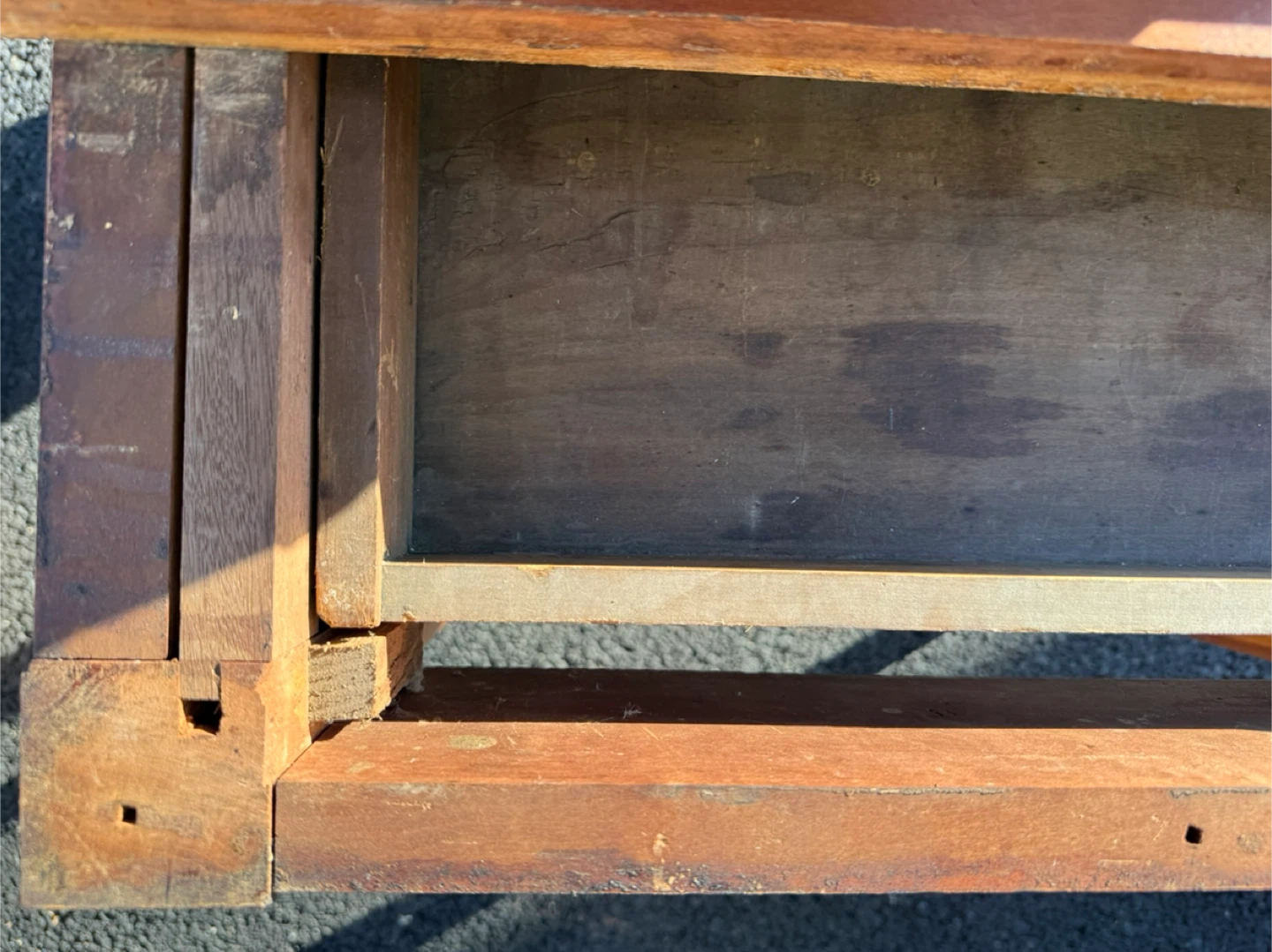 Antique Table w Drawer Split Top Solid Wood Restoration Project - photo 4