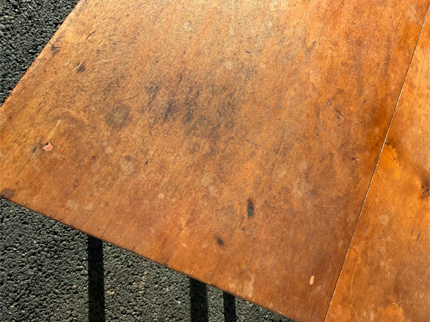 Antique Table w Drawer Split Top Solid Wood Restoration Project - photo 5