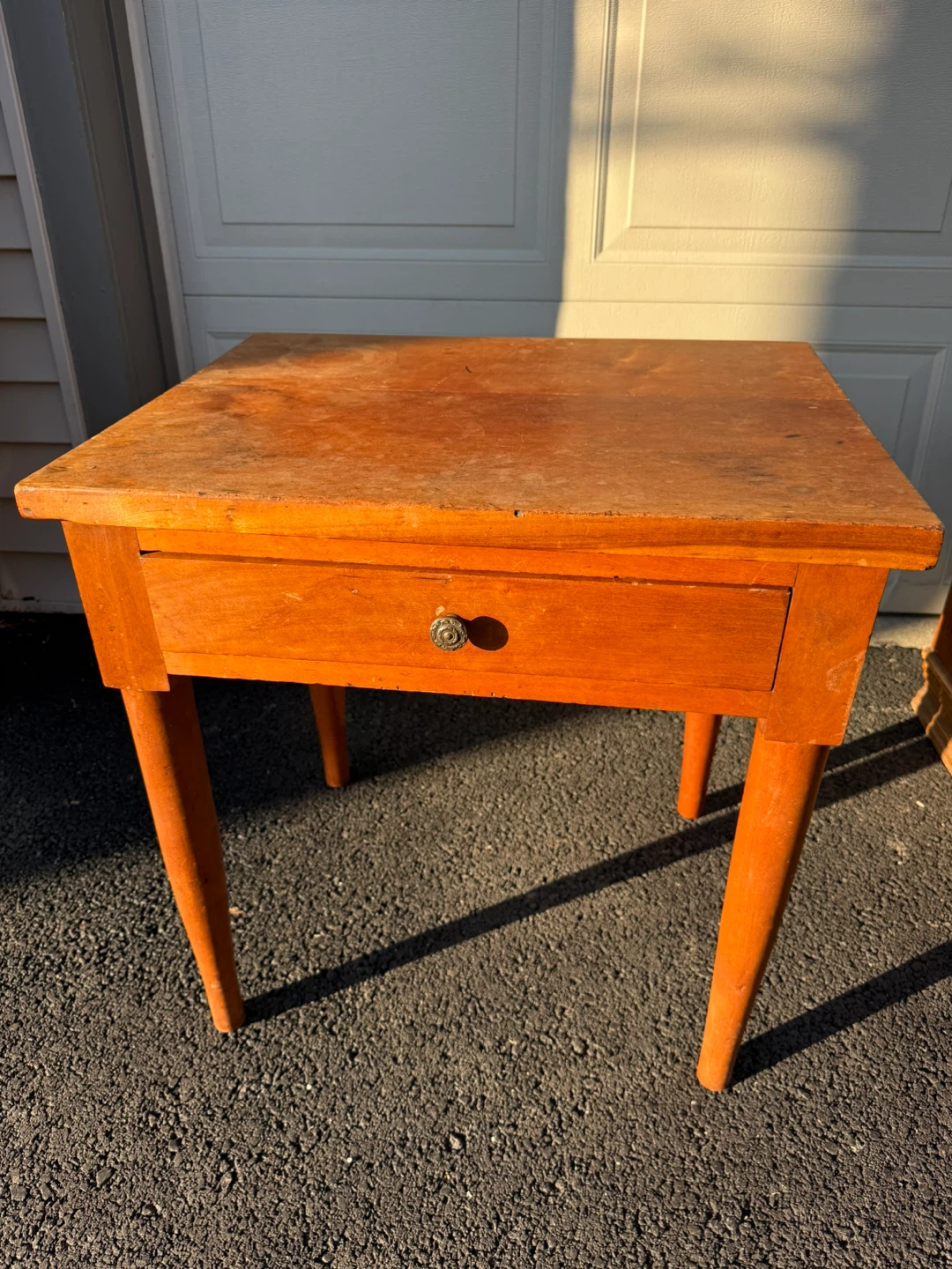Antique Table w Drawer Split Top Solid Wood Restoration Project