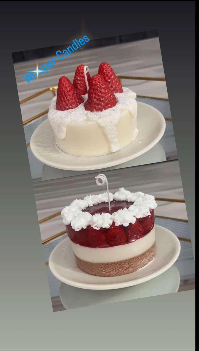Handmade Strawberry Cake Scented Candles 🕯️