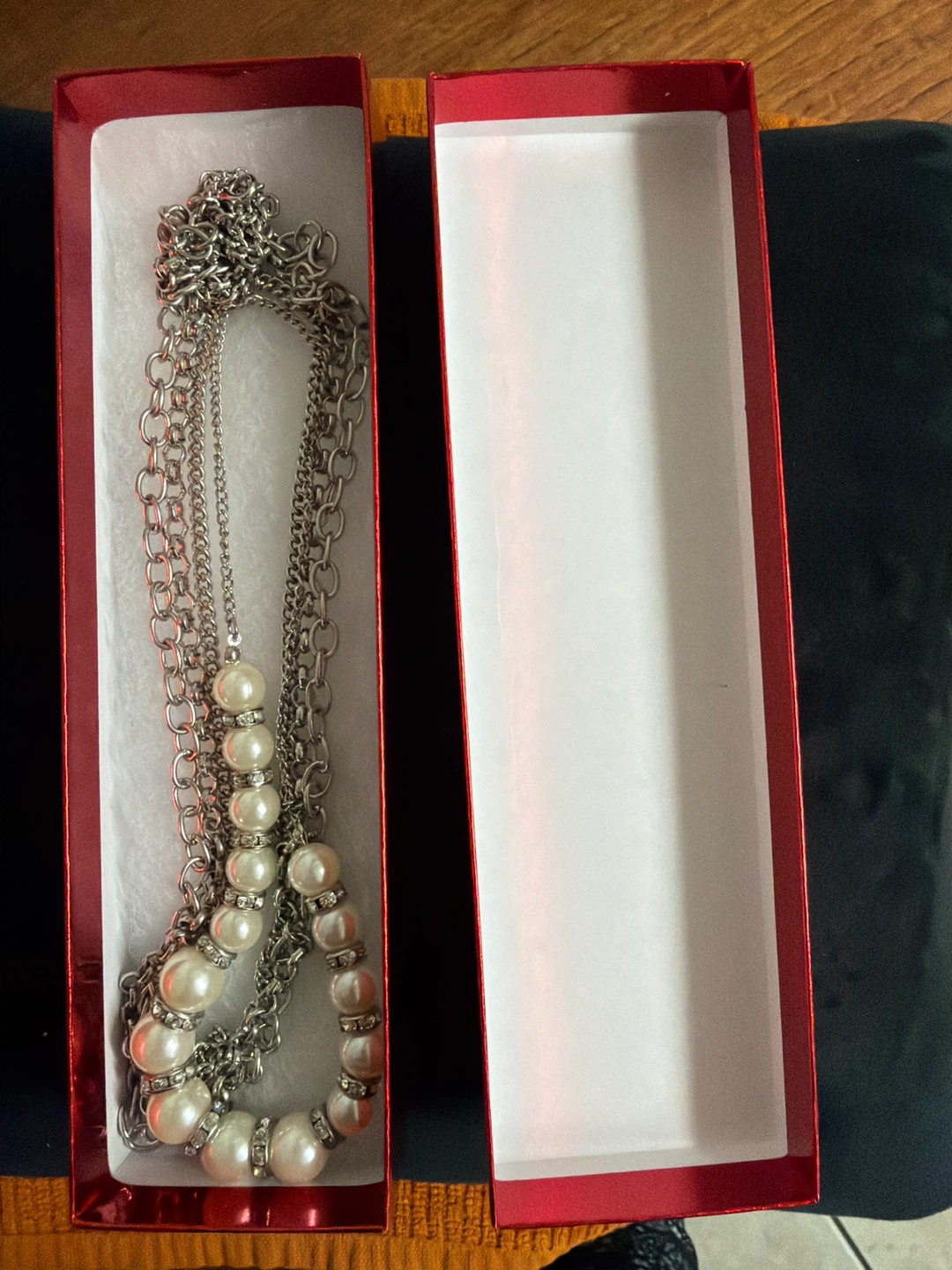 Multi-strand Faux Pearl and Silver-tone Chain Necklace - photo 5