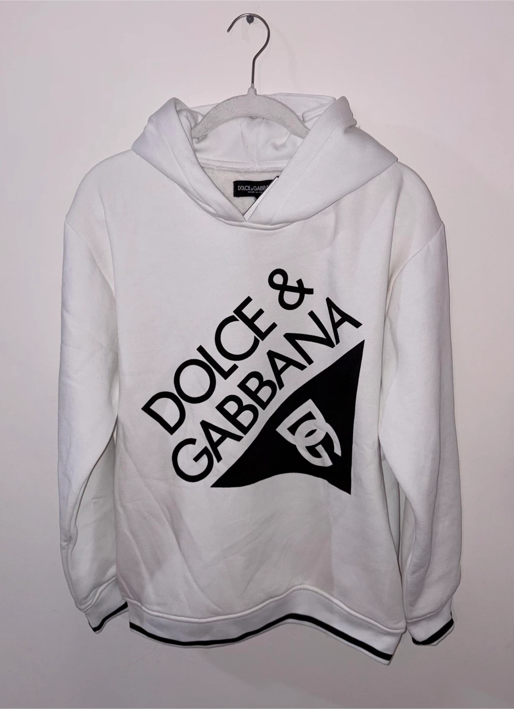Dolce & Gabbana White Logo Hoodie Size M