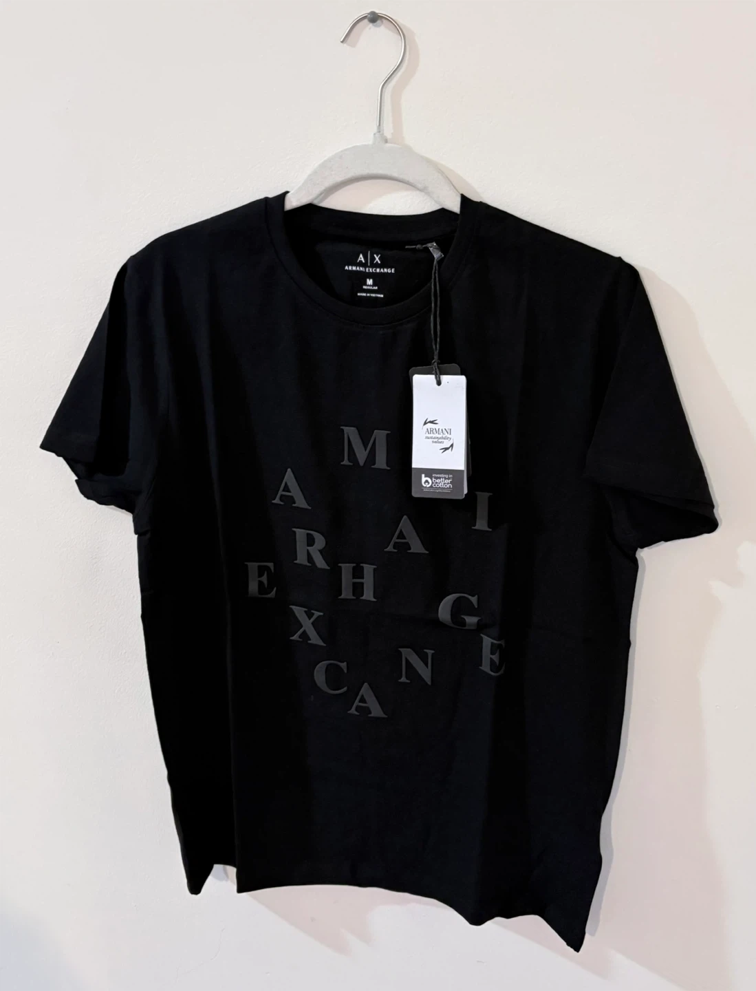 Armani Exchange Black Graphic T-Shirt - Size Medium