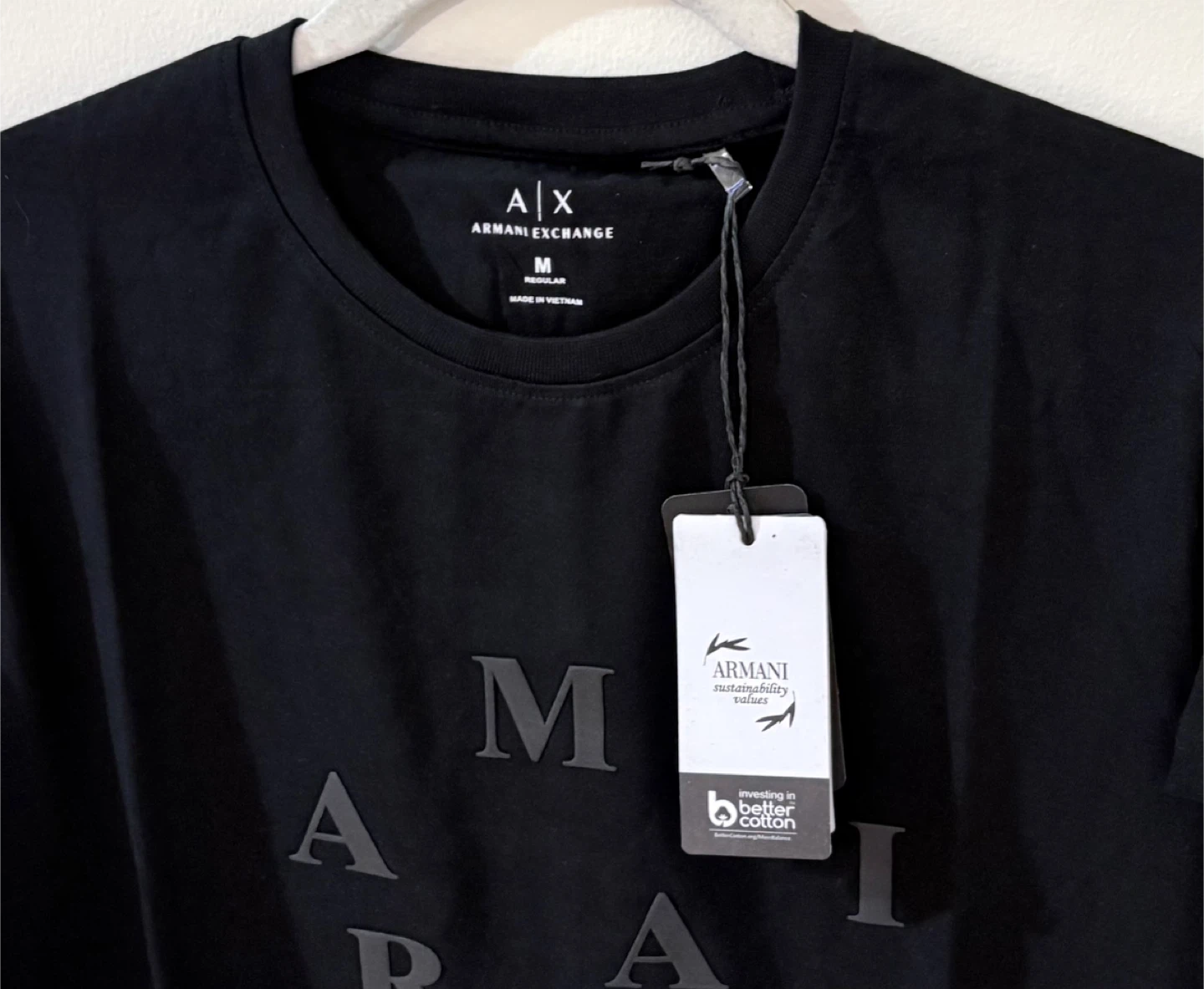 Armani Exchange Black Graphic T-Shirt - Size Medium - photo 2