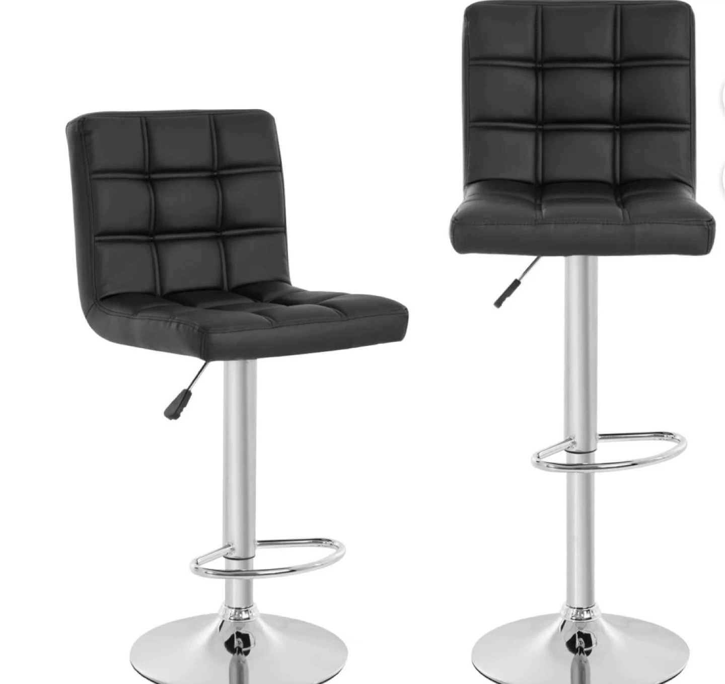 Homestrends Quilted Bar Stool - Black