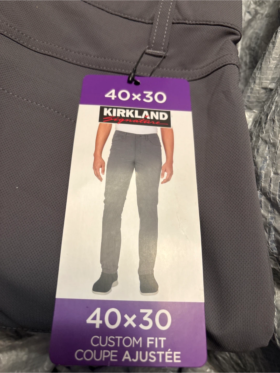 Kirkland Signature Men's Custom Fit Pants - Grey 40x30 - photo 2