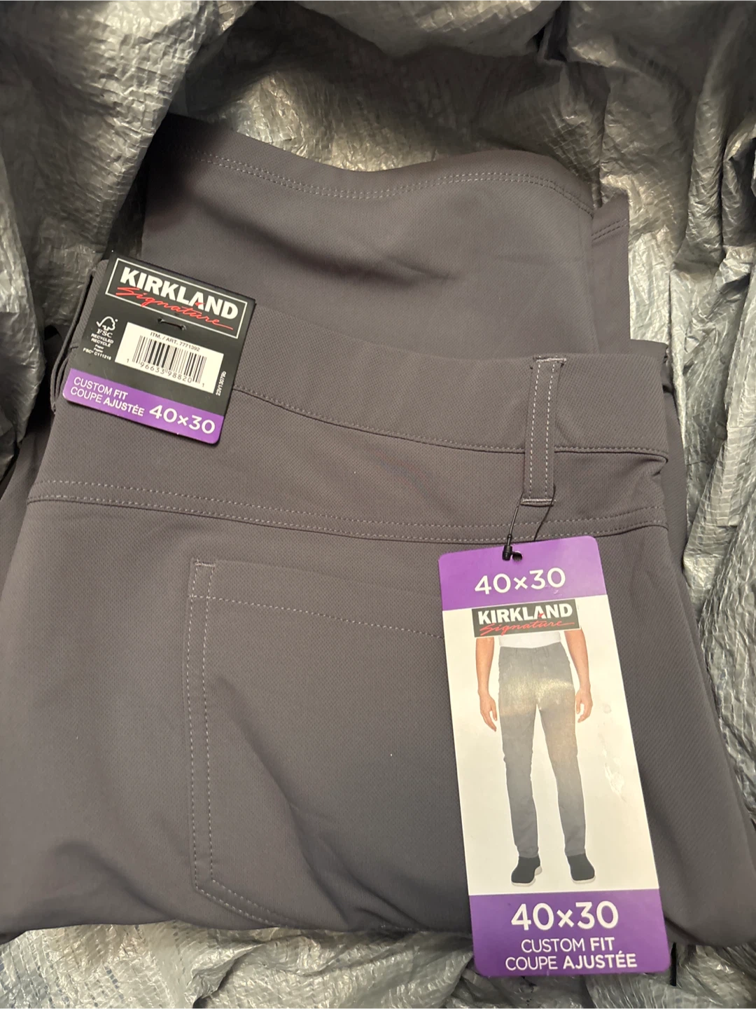 Kirkland Signature Men's Custom Fit Pants - Grey 40x30