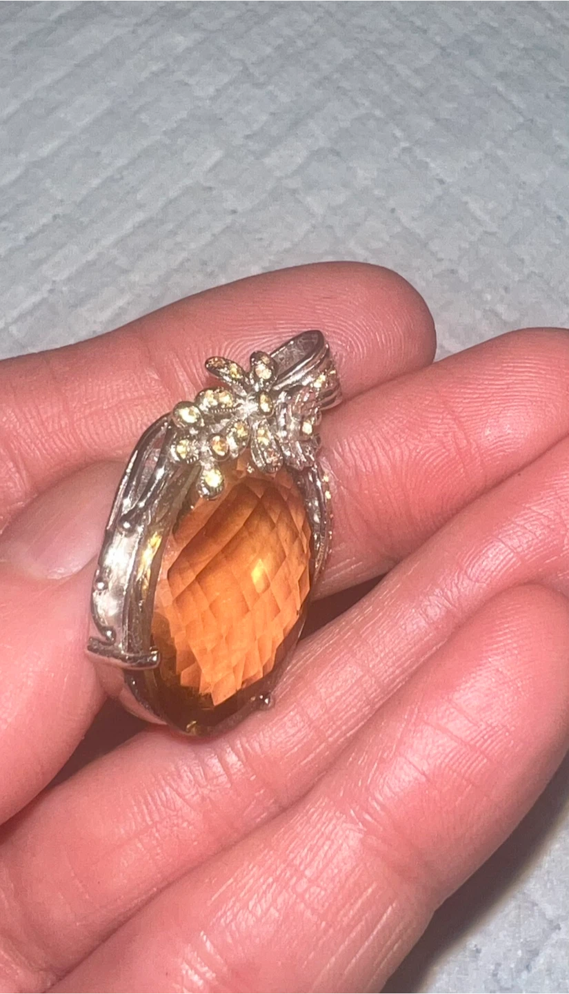 Large Amber Statement Pendant – Vintage Style - photo 3