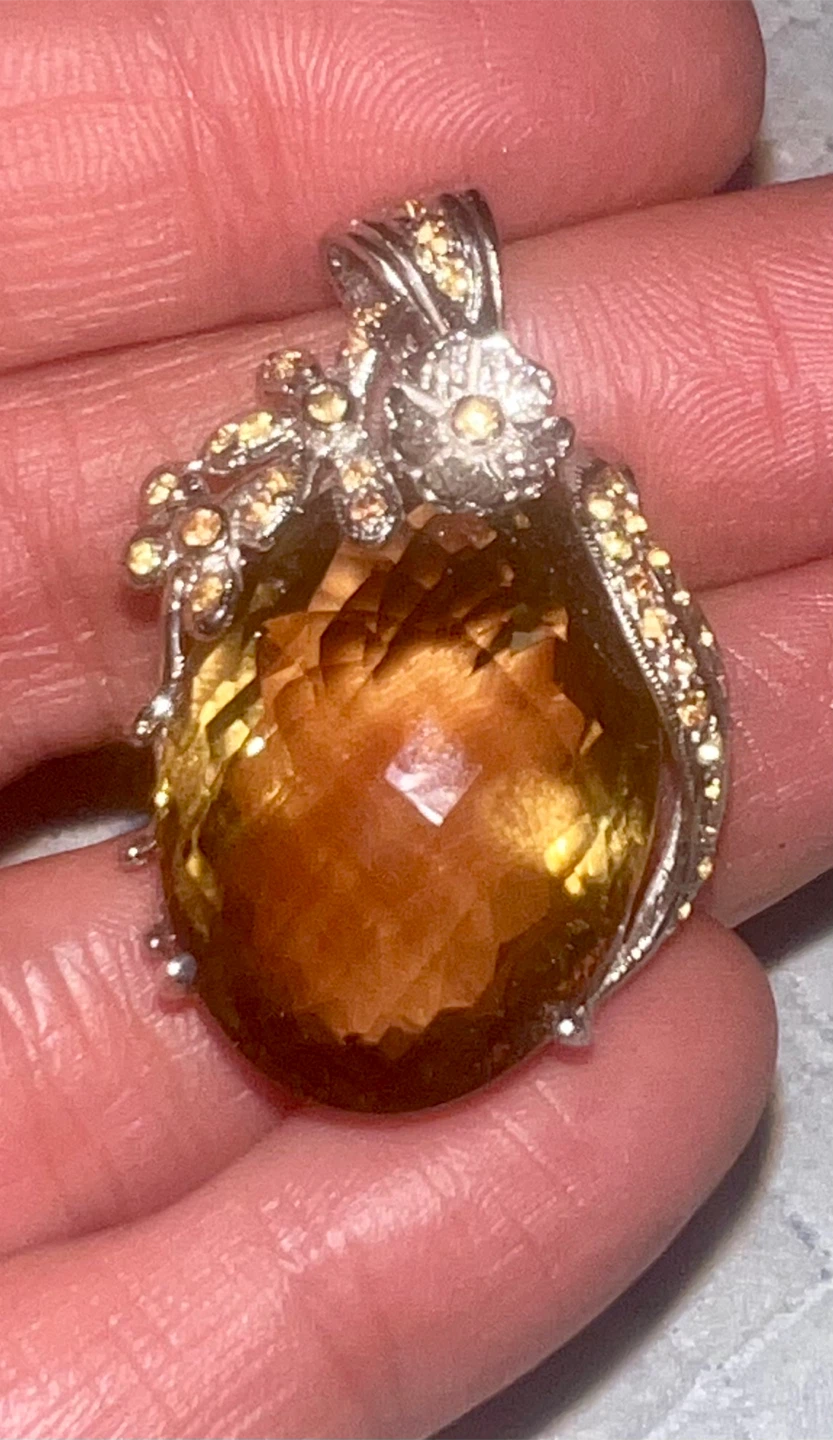 Large Amber Statement Pendant – Vintage Style