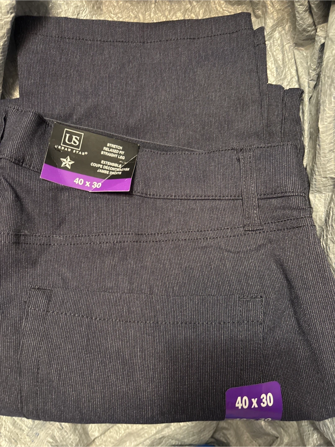 Urban Star Stretch Relaxed Fit Straight Leg Pants 40 x 30
