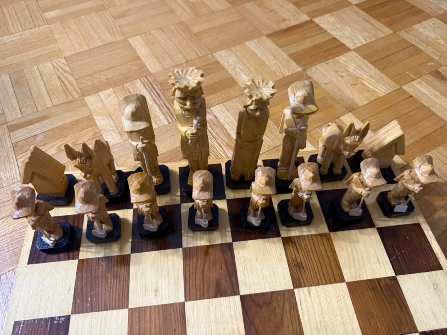Hand Carved Wooden Chess Set - photo 4