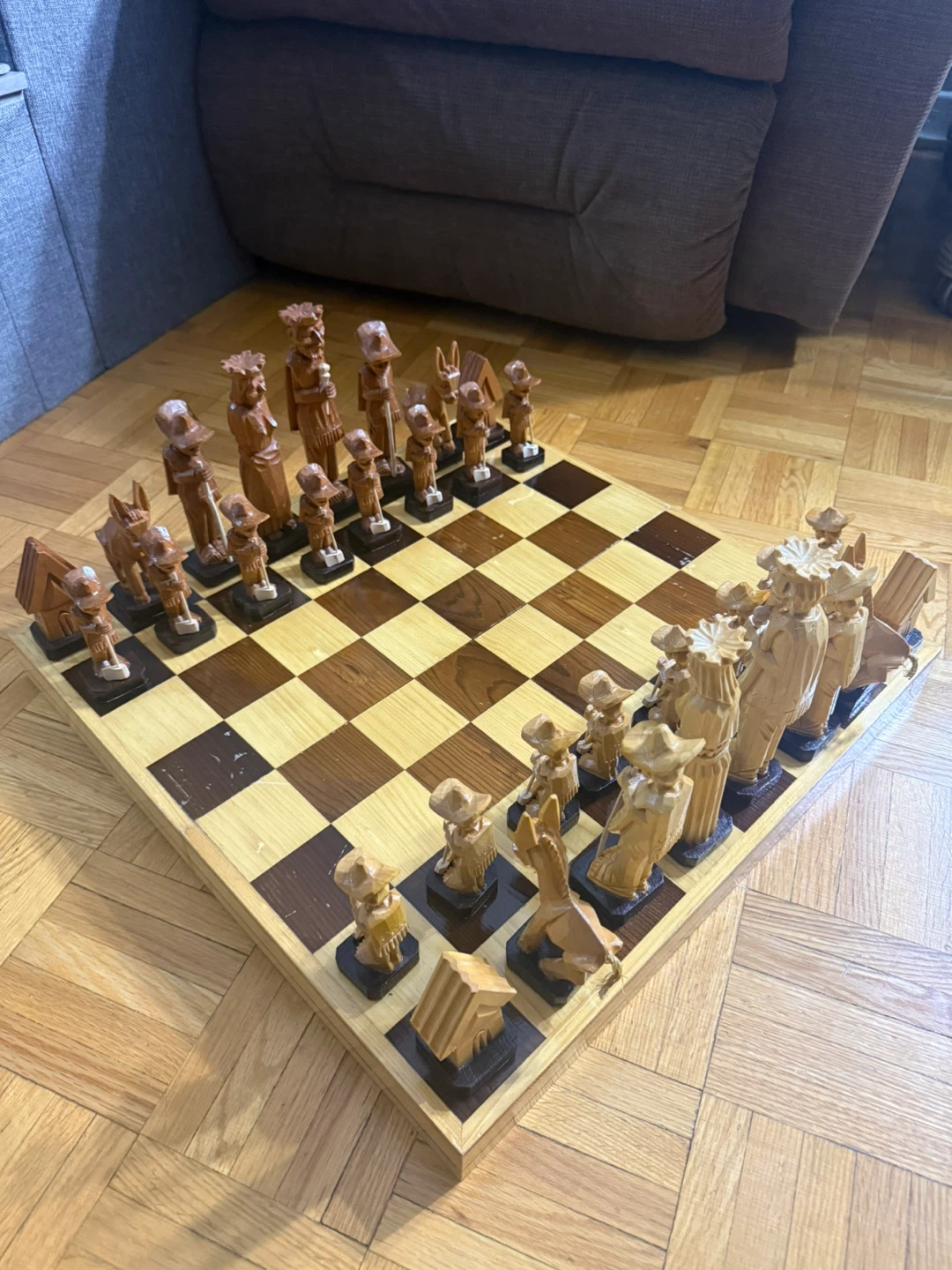 Hand Carved Wooden Chess Set - photo 2