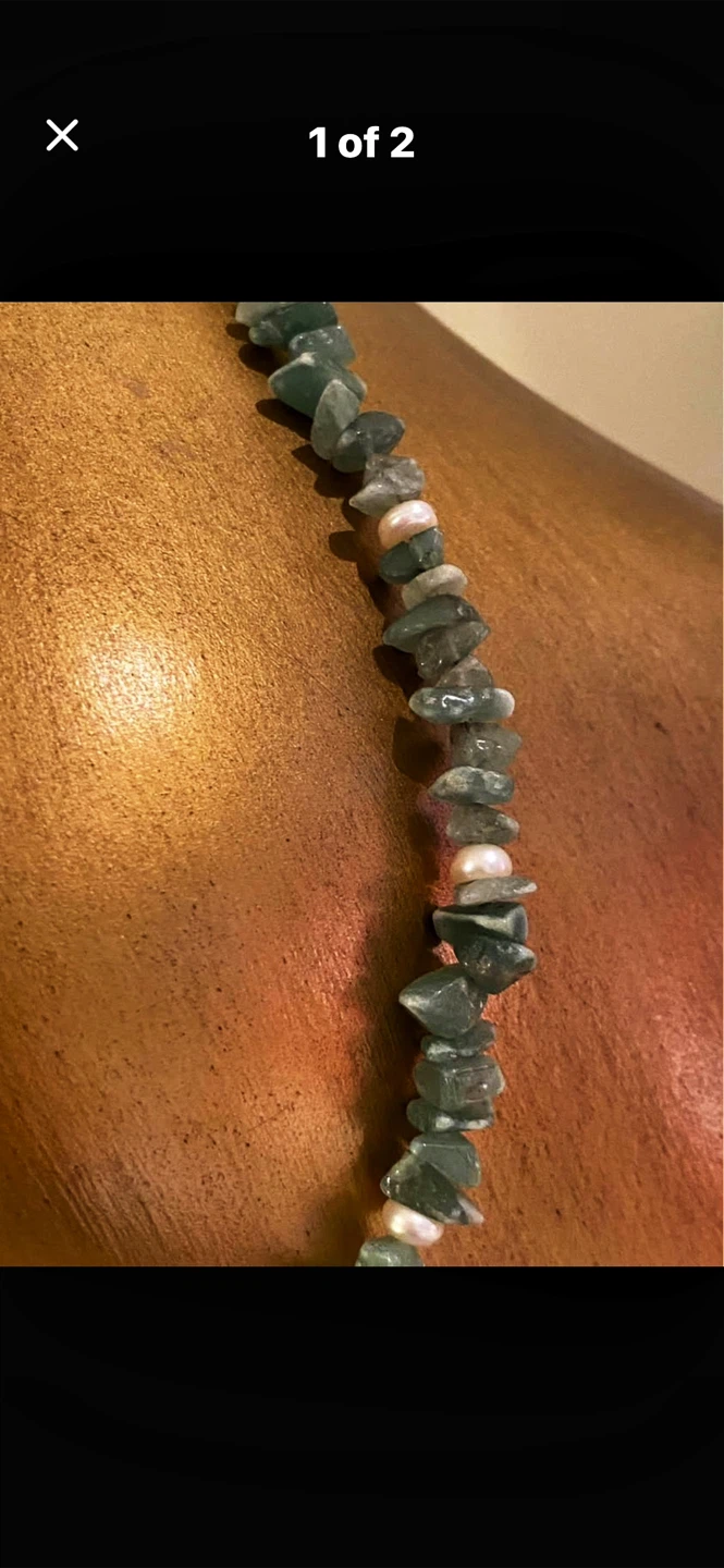 💚Estate Vintage Brazil Jadeite & Pearl Necklace