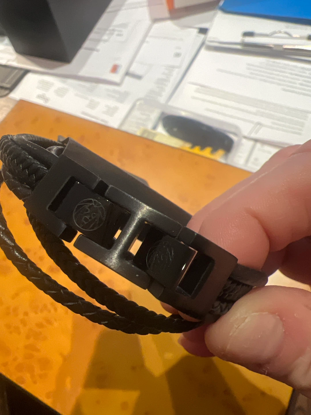 LUCLEON Black Braided Leather Bracelet - photo 2