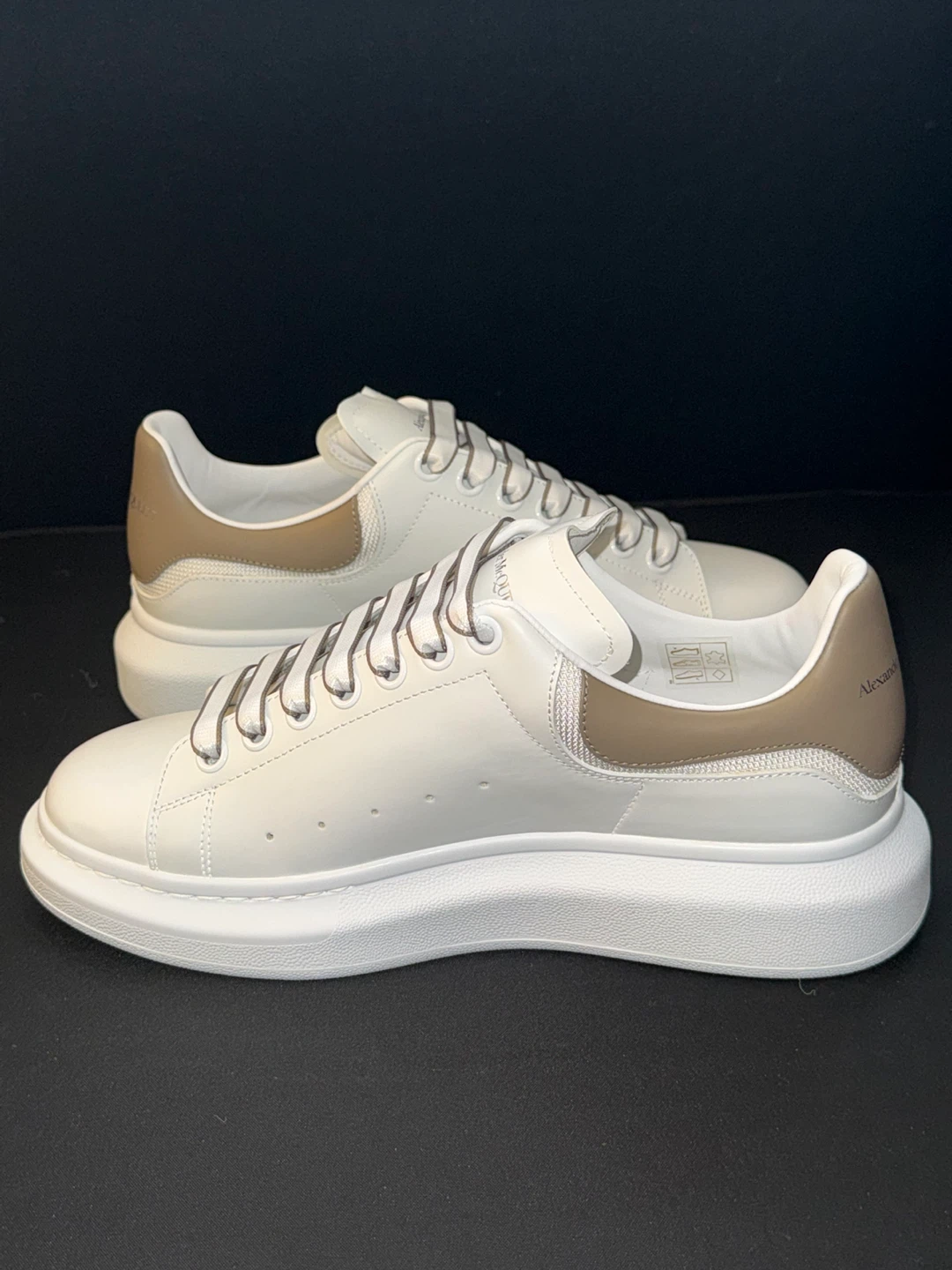 Alexander McQueen Oversized Sneakers - White/Tan - photo 4