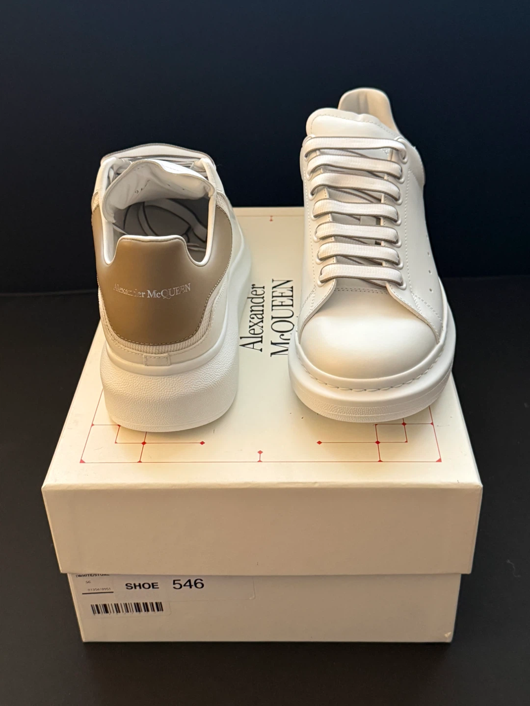 Alexander McQueen Oversized Sneakers - White/Tan - photo 2