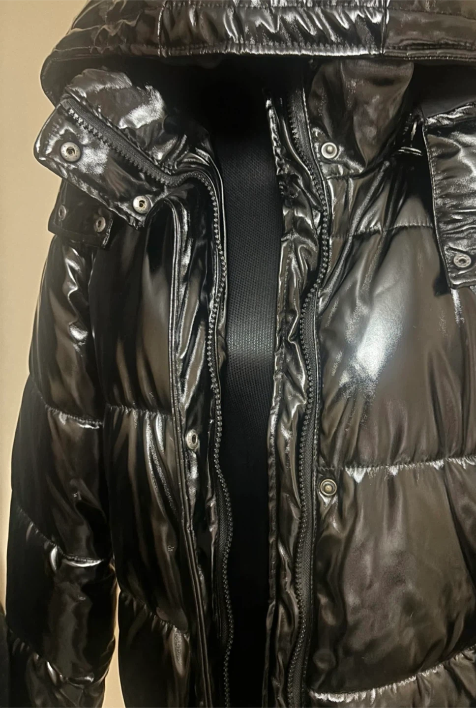 Noisy May Black Shiny Puffer Hooded Jacket - photo 2