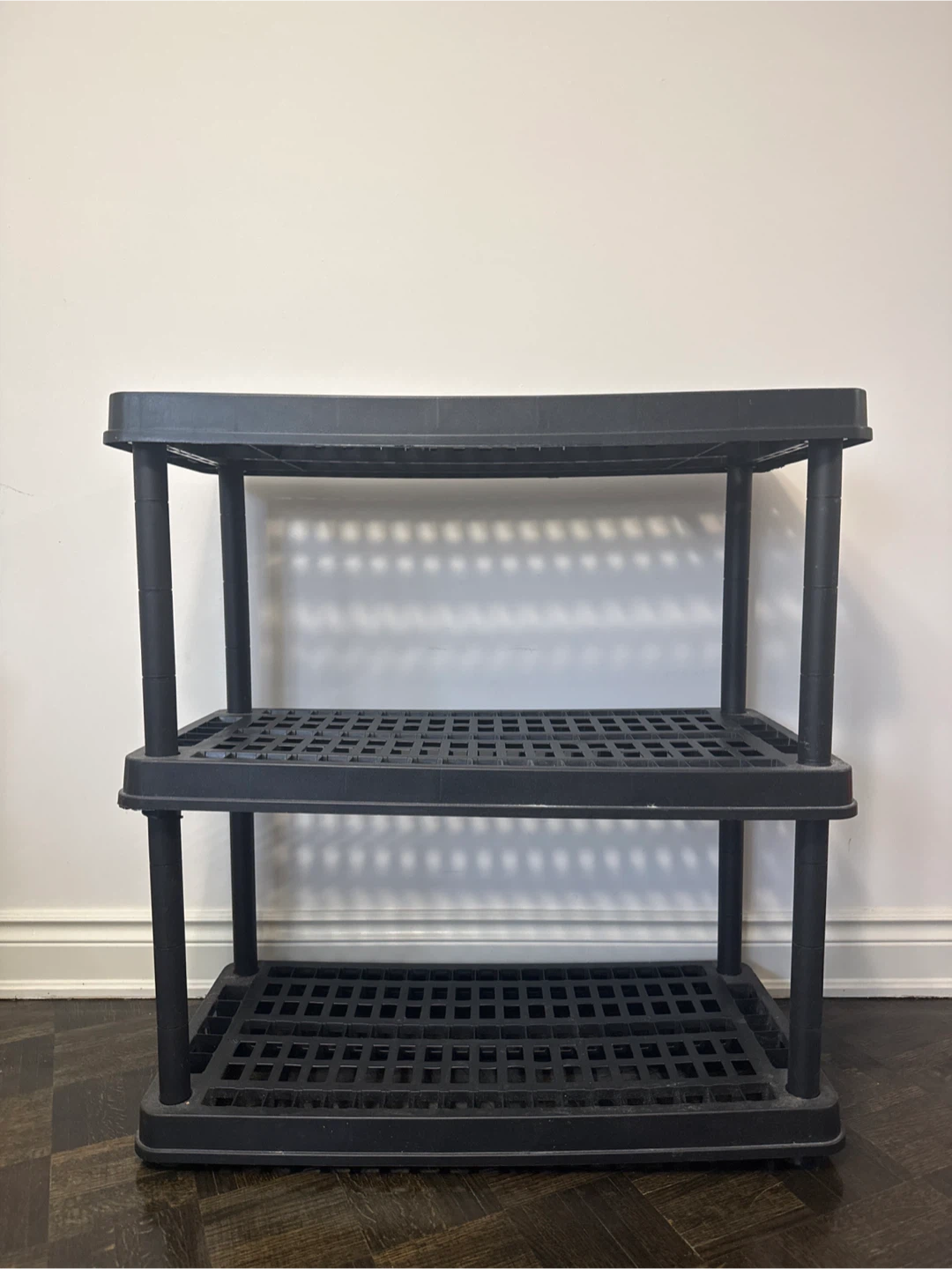 Black 3-Tier Plastic Shelving Unit