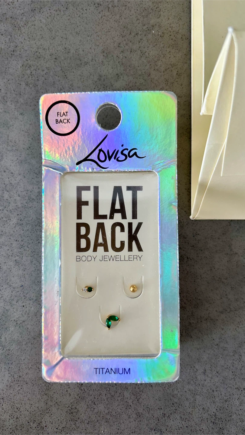 NEW Lovisa Flat Back Cartilage – 16G Titanium (Set of 3)