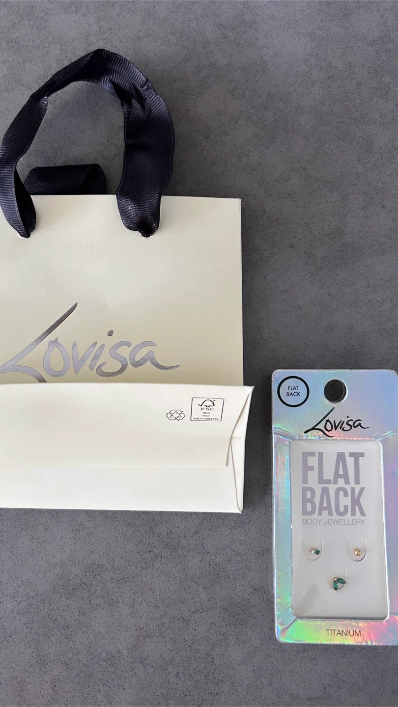 NEW Lovisa Flat Back Cartilage – 16G Titanium (Set of 3) - photo 2