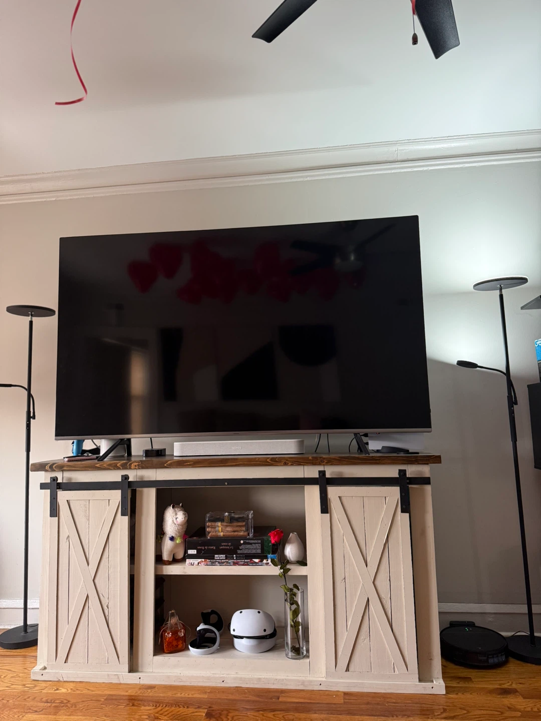 Farmhouse Barn Door TV Stand Console- Real wood