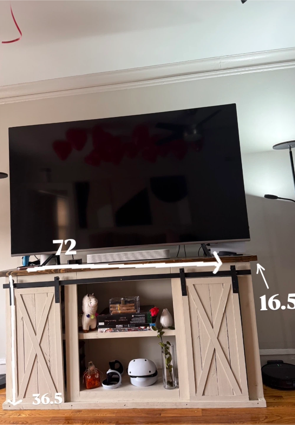 Farmhouse Barn Door TV Stand Console- Real wood - photo 4