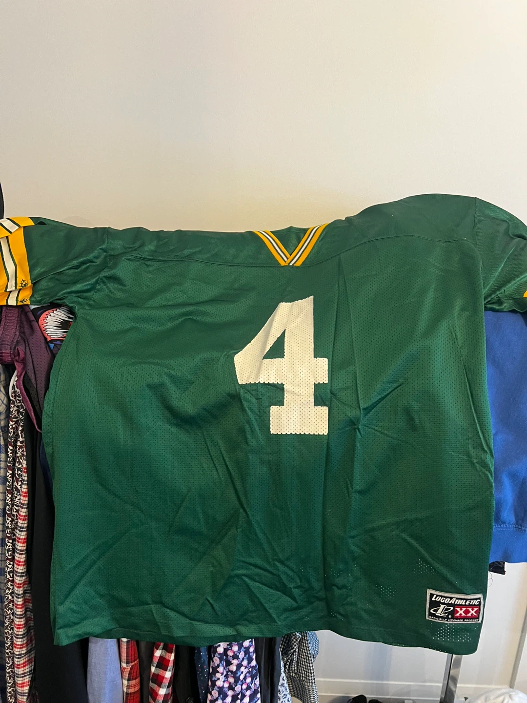 Vintage Logo Athletic Favre #4 Green Football Jersey XXL - photo 3