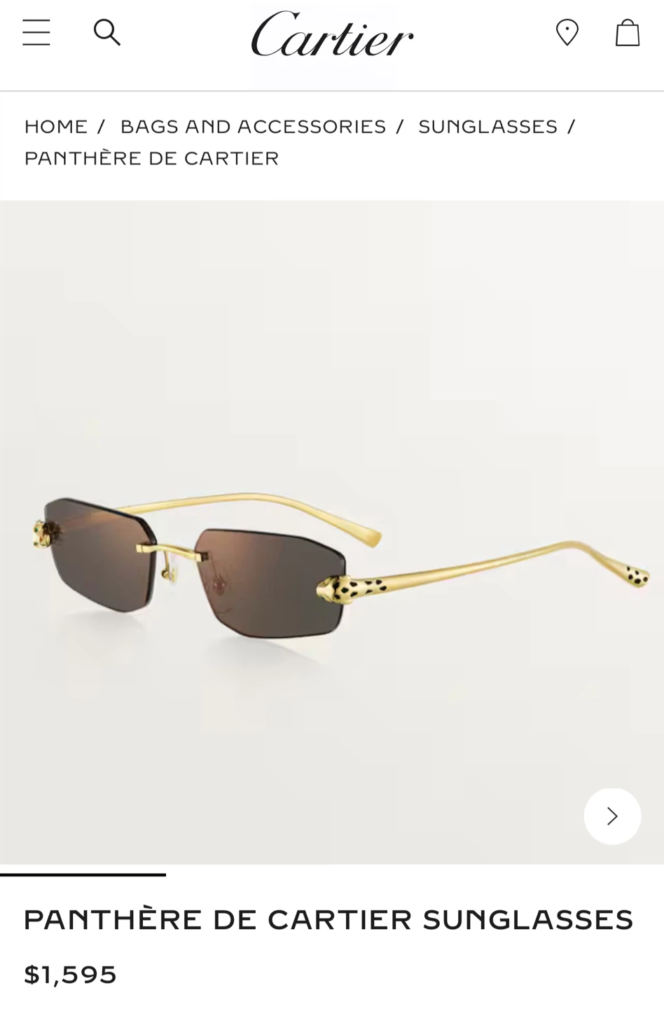 Cartier Panthère de Cartier Rimless Sunglasses - photo 3