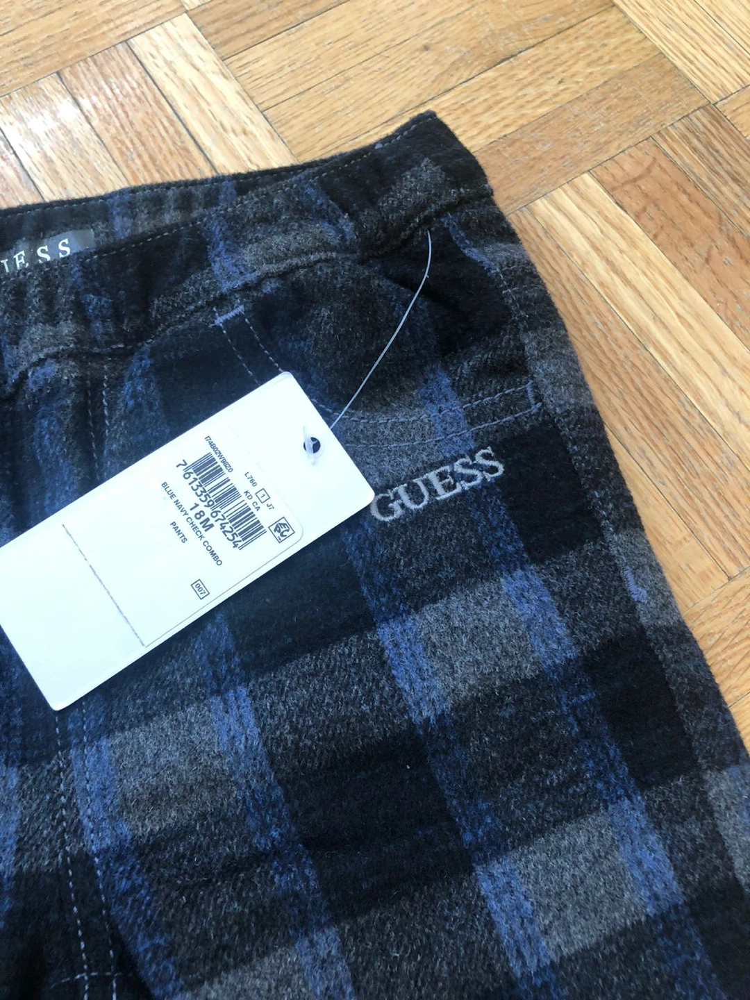 Guess Blue Plaid Pants Size 18M - photo 2