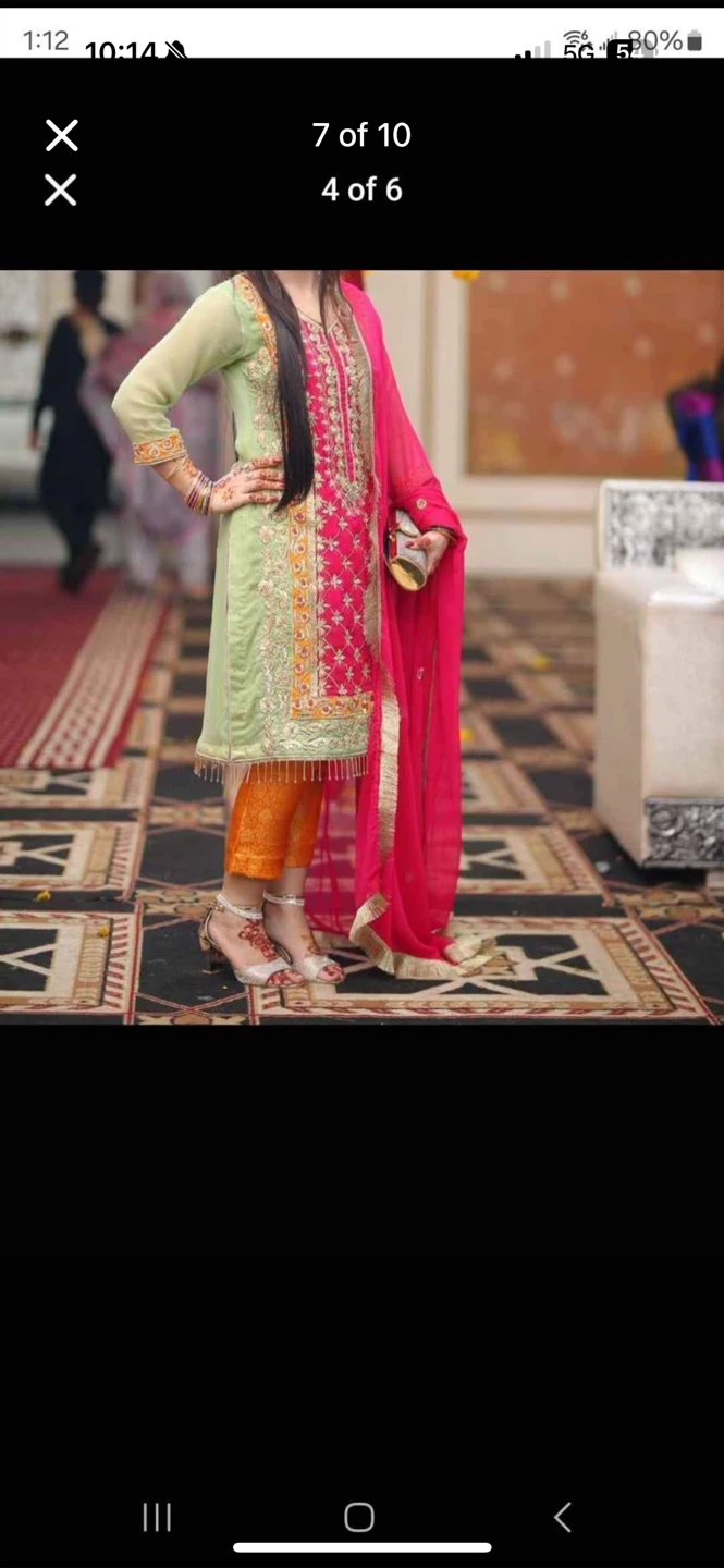 Embellished Kurti with Pants and Dupatta - photo 4