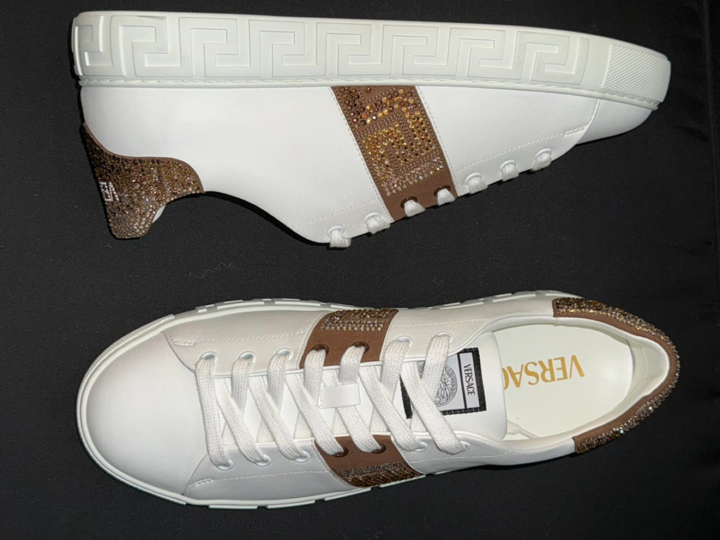Versace Greca Embellished Nylon Sneakers - photo 5