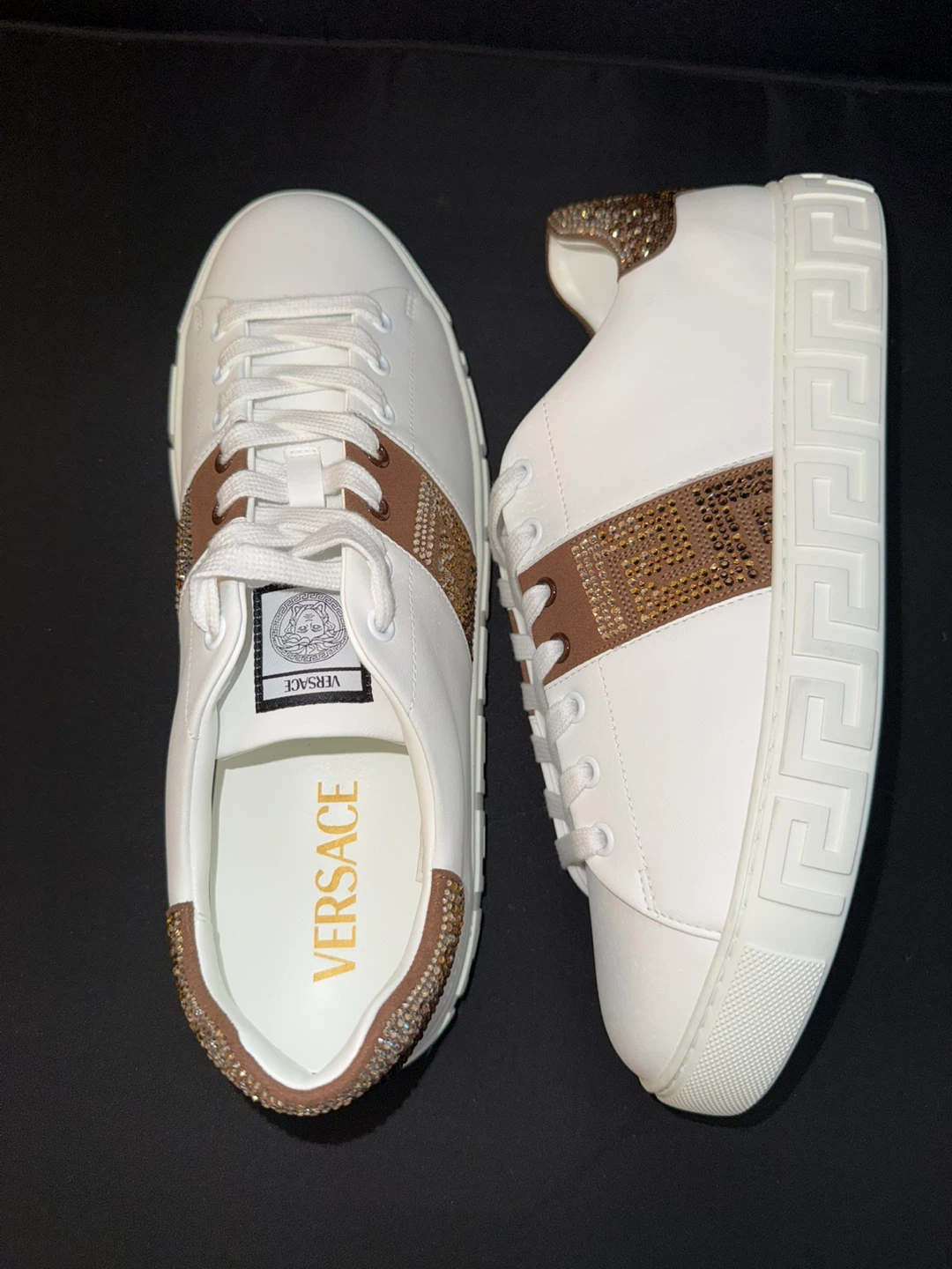 Versace Greca Embellished Nylon Sneakers - photo 2