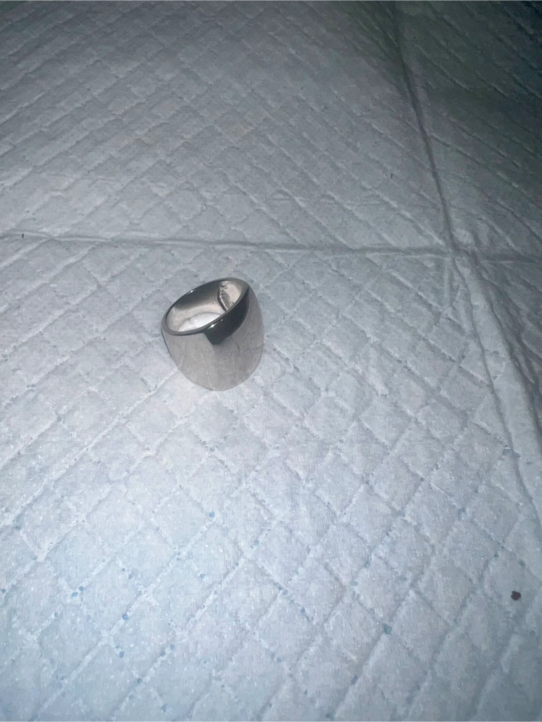 •	Bold Wide Dome Statement Ring – Silver Tone Chunky Band - photo 3