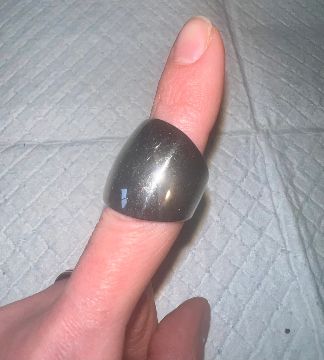 •	Bold Wide Dome Statement Ring – Silver Tone Chunky Band - photo 2