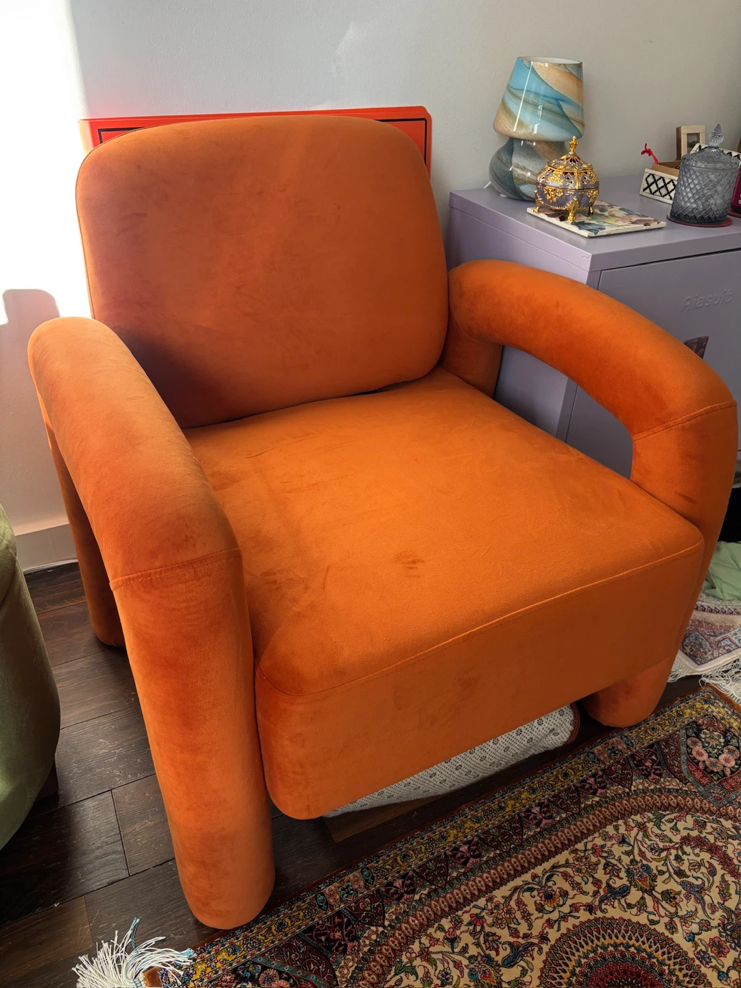 Orange Upholstered  Accent Chair - photo 2