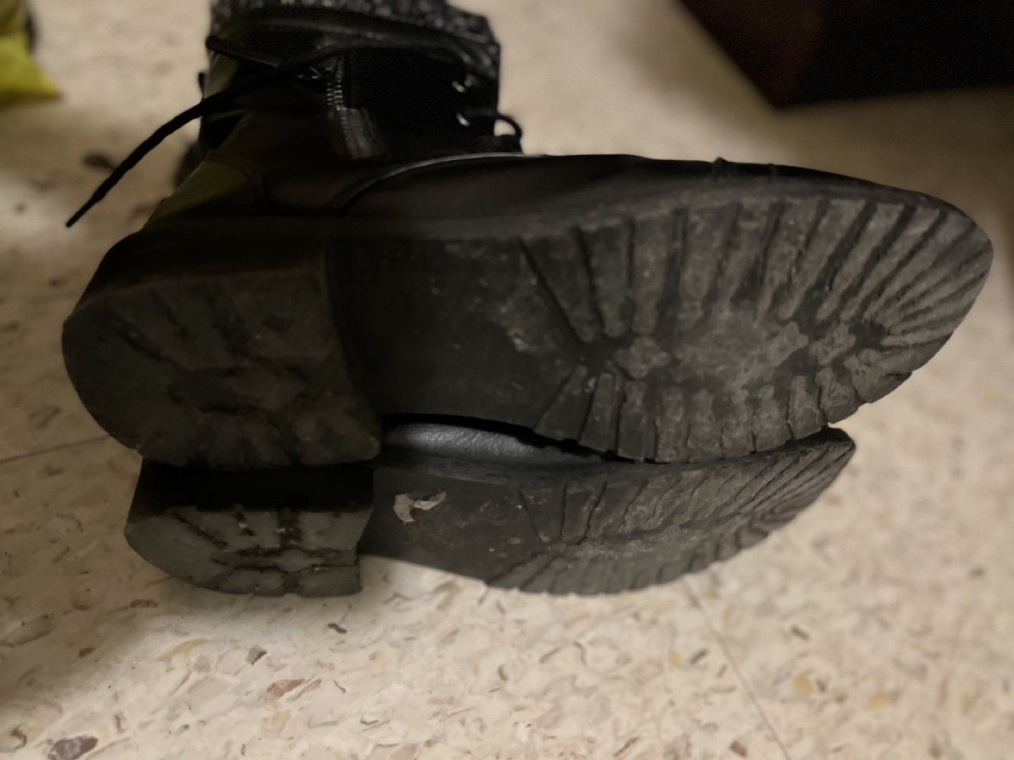 Black Combat Boots with Knit Cuff-size 8 - photo 3
