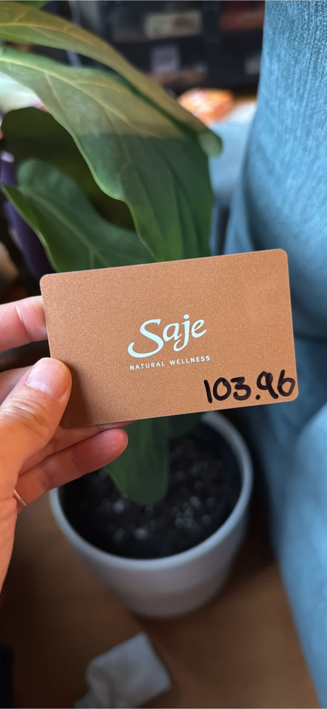 Saje Natural Wellness Gift Card - $103.96