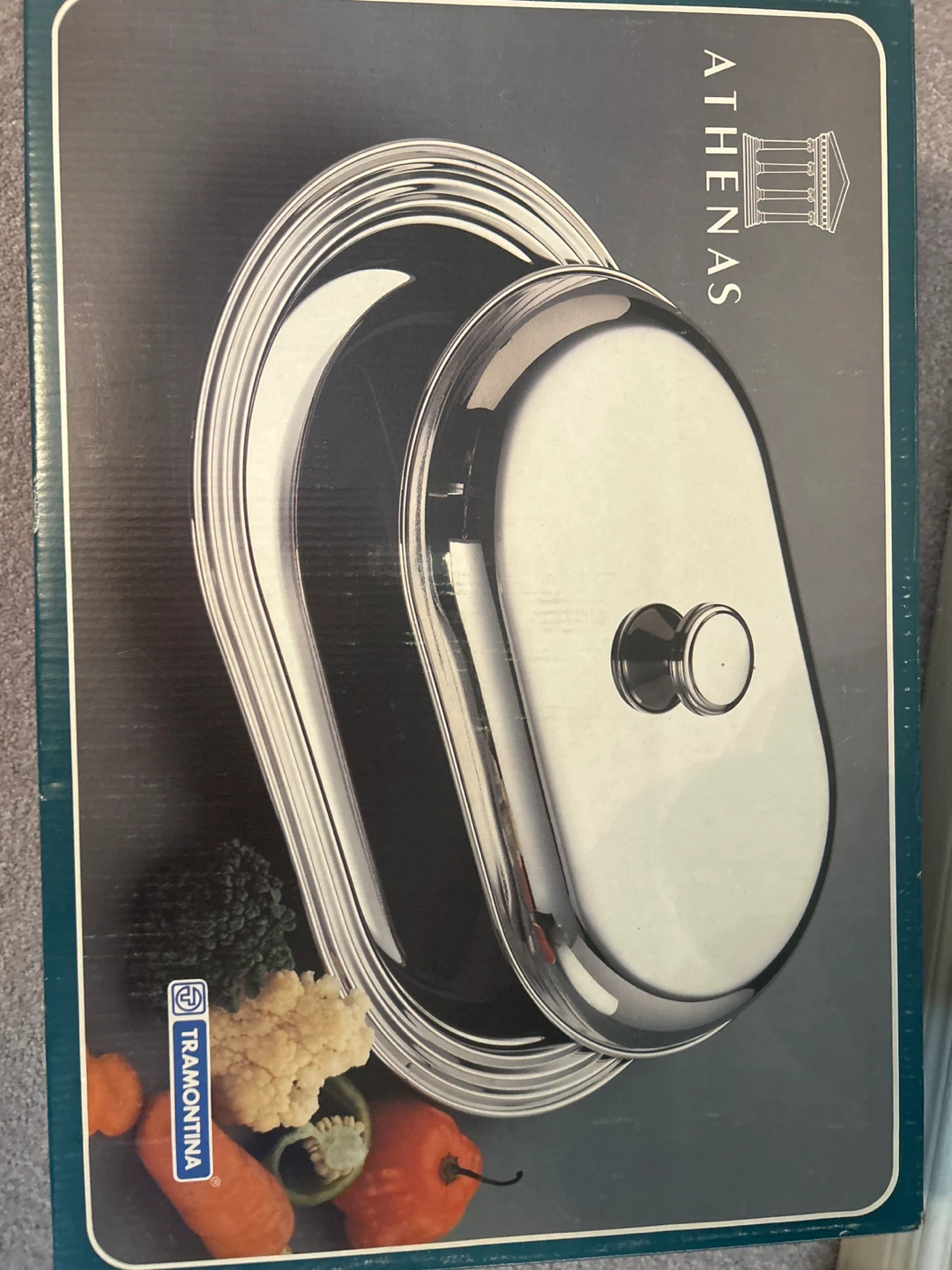 Covered Oval Deep Platter 18/8 Stainless Steel - photo 3