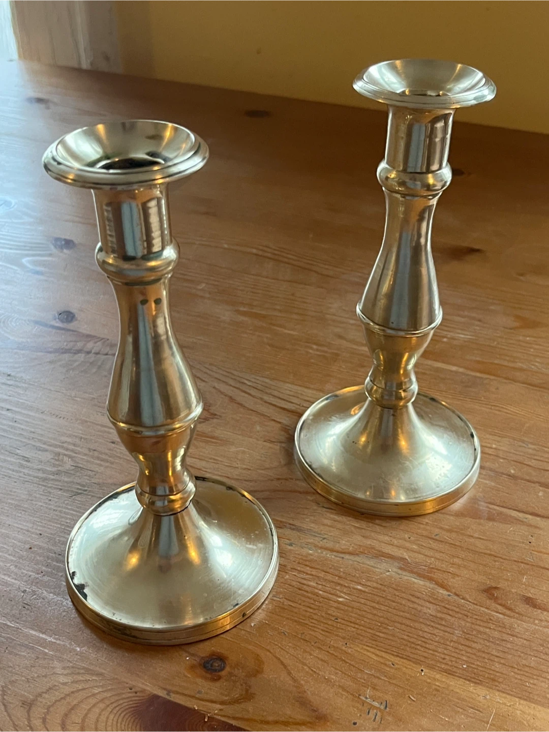 Vintage Brass Candlesticks - Set of 2