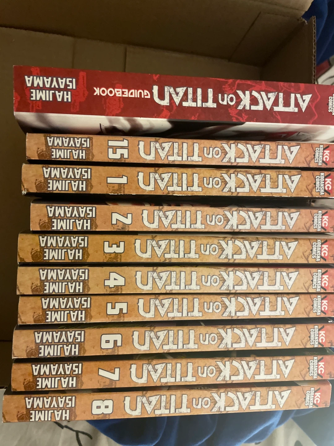 Attack on Titan Manga Volumes 1-8 + Guidebook