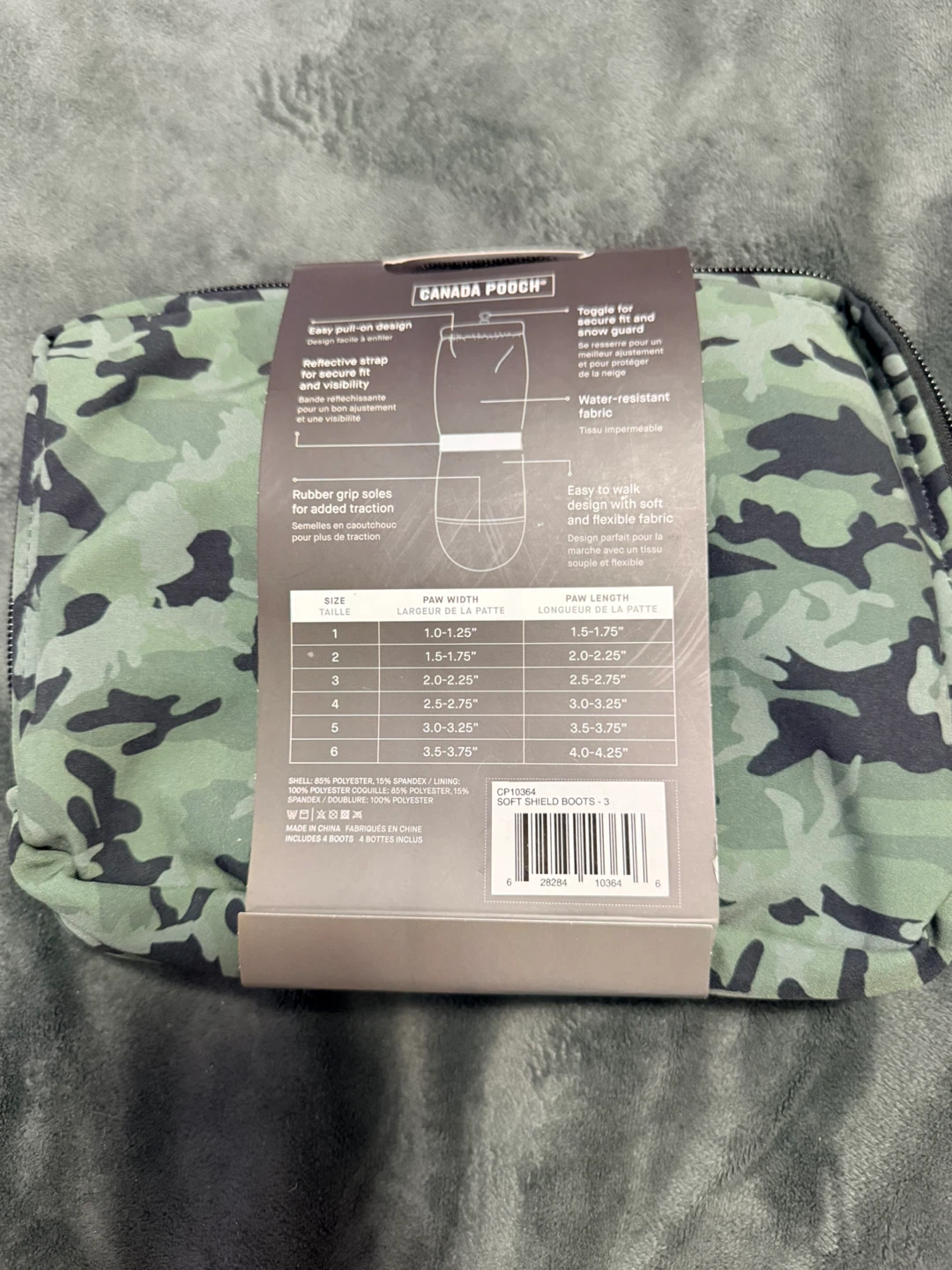 Canada Pooch Soft Shield Dog Boots Size 3 - Camo - photo 2