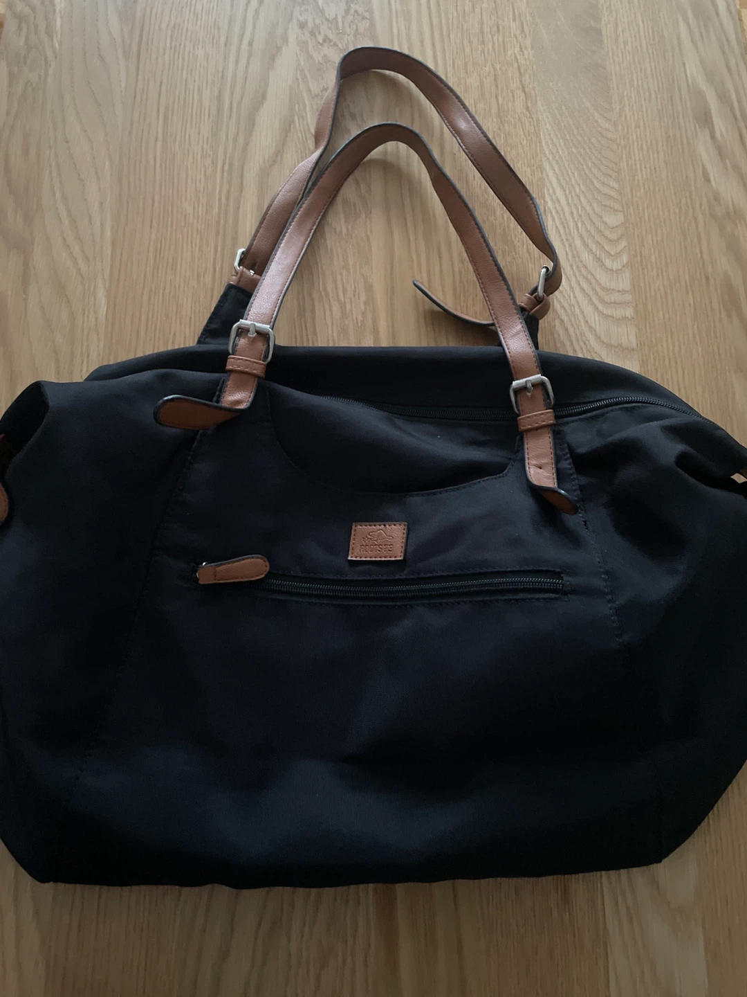 Roots 73 Black Duffle Bag with Brown Leather Accents - photo 2