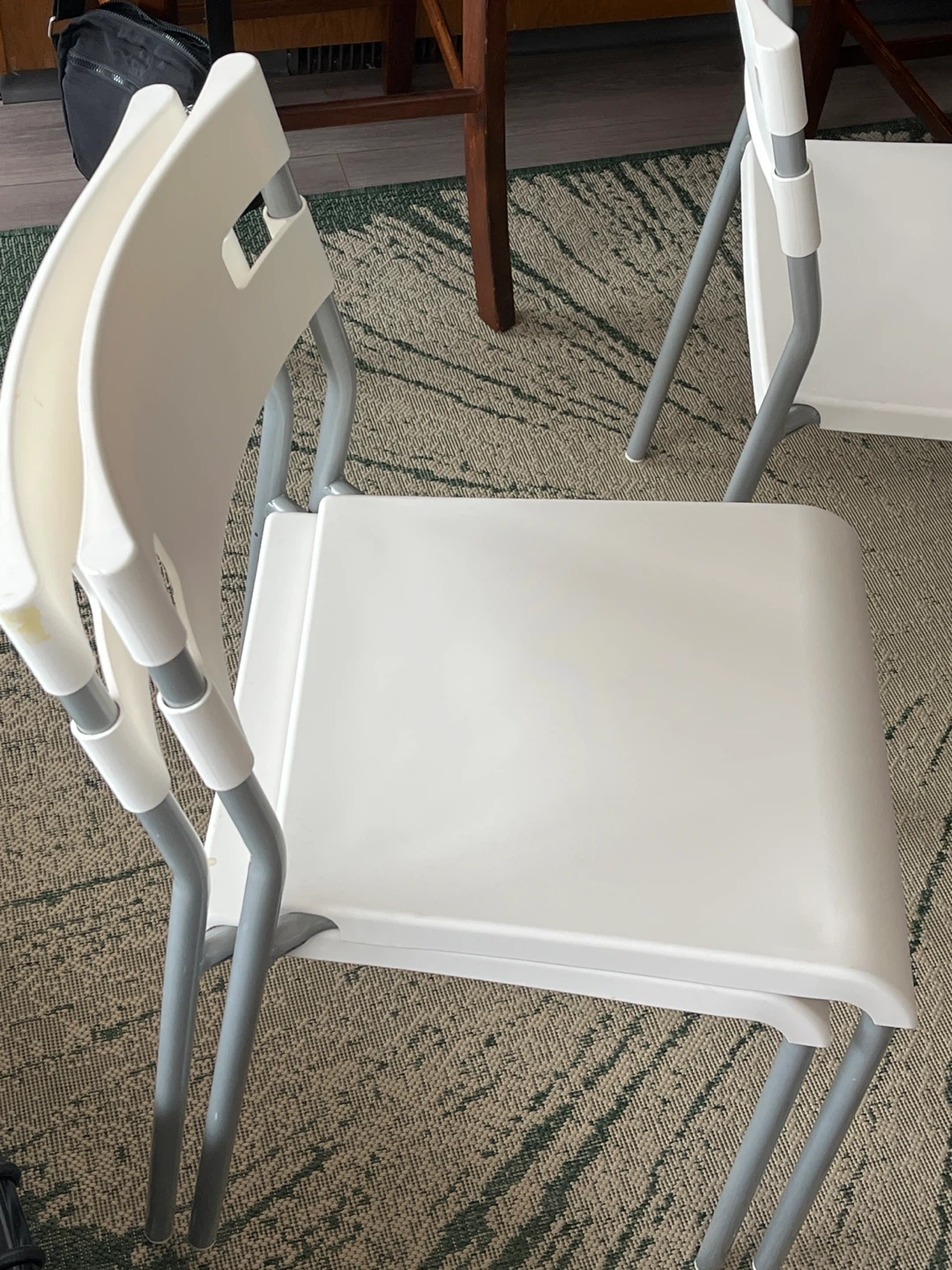 Four White IKEA Chairs - photo 3