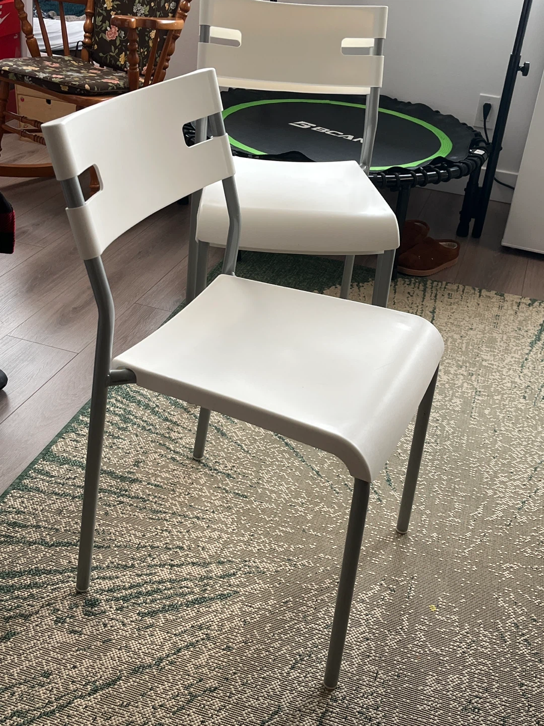 Four White IKEA Chairs